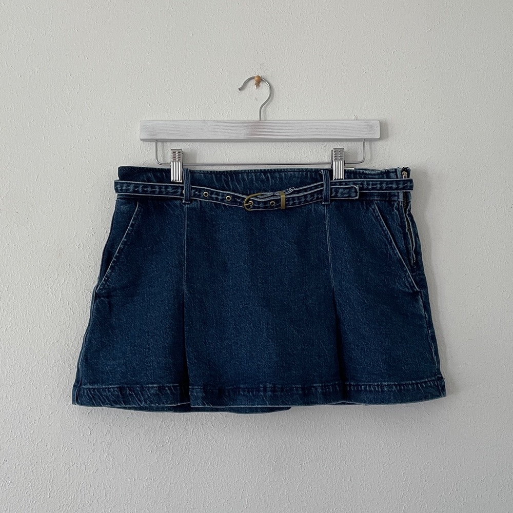 American Eagle Denim Mini Skirt w Liner Shorts / Skort Y2K Low Rise